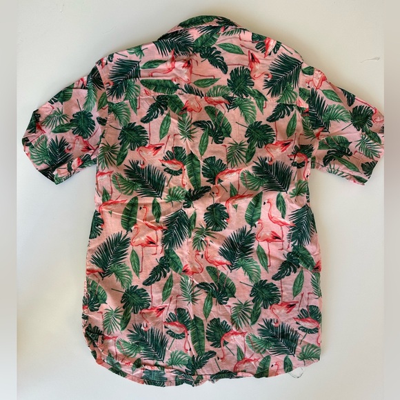 Old Navy family matching Flamingo button down camp style kids shirt - Picture 2 of 5